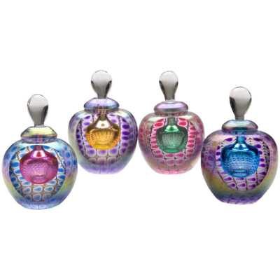 Faceted Crystal Round Perfume Vessel - 5.75"H × 3"D
