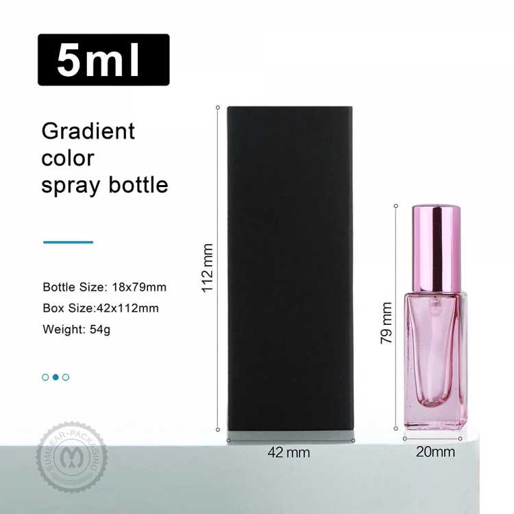 20PCS 5ml Perfume Spray Bottle Empty Glass Atomizer Travel Cosmetic Bottle Sample Vials Refillable with box
