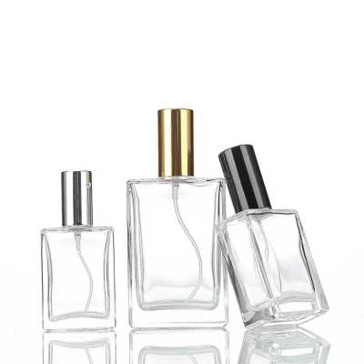 5PCS 10PCS 15ml 30ml 50ml Clear Mini Sample Refillable Perfume Spray Glass Atomizer Bottle With Black Golden Silver Lid