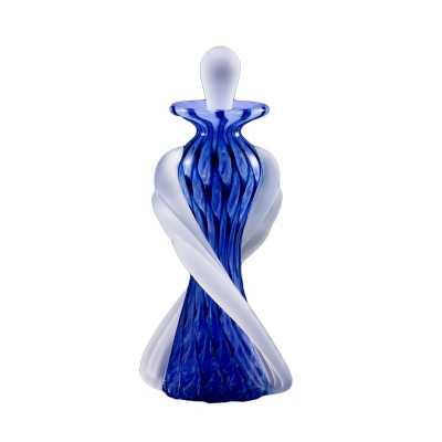 Blue Twist Shape Perfume Bottle - 6" × 2" × 2"