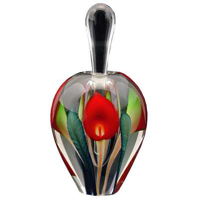 Calla Shape Elegant Glass Perfume Bottle - 5.5"H × 3"D