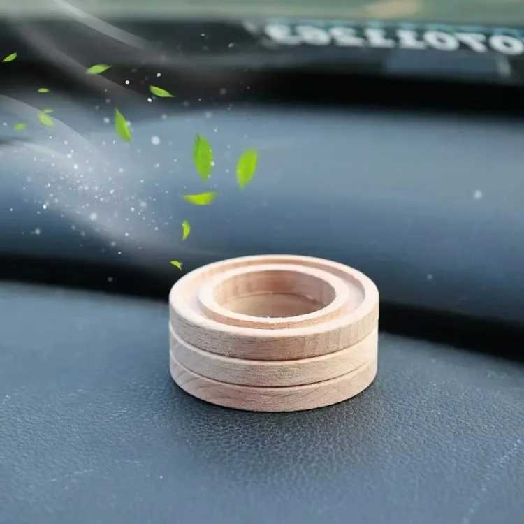 Wooden Car Aromatherapy Ornament Car Interior Odor Removal Essential Oil Diffuser Air Freshener Absorb Perfume Beech Wood Tablet