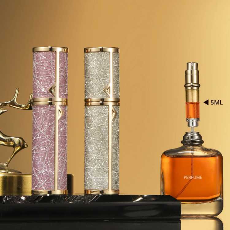 5ml Leather Perfume Atomizer Portable Liquid Cosmetics Containers Traveling Mini Perfume Refillable Bottles Empty Spray