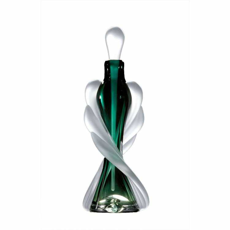 Dark Green Twist Design Perfume Bottle - 6" × 2" × 2"