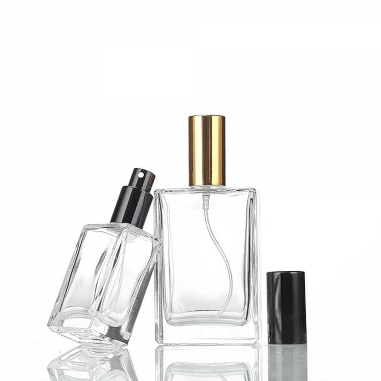 5PCS 10PCS 15ml 30ml 50ml Clear Mini Sample Refillable Perfume Spray Glass Atomizer Bottle With Black Golden Silver Lid